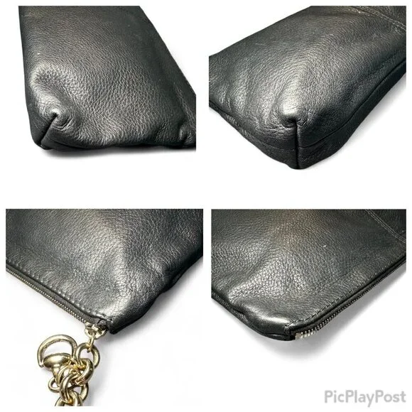 GUCCI Black Pebbled Leather Sienna Tassel Clutch Bag - Picture 12 of 15